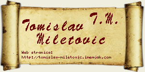 Tomislav Miletović vizit kartica